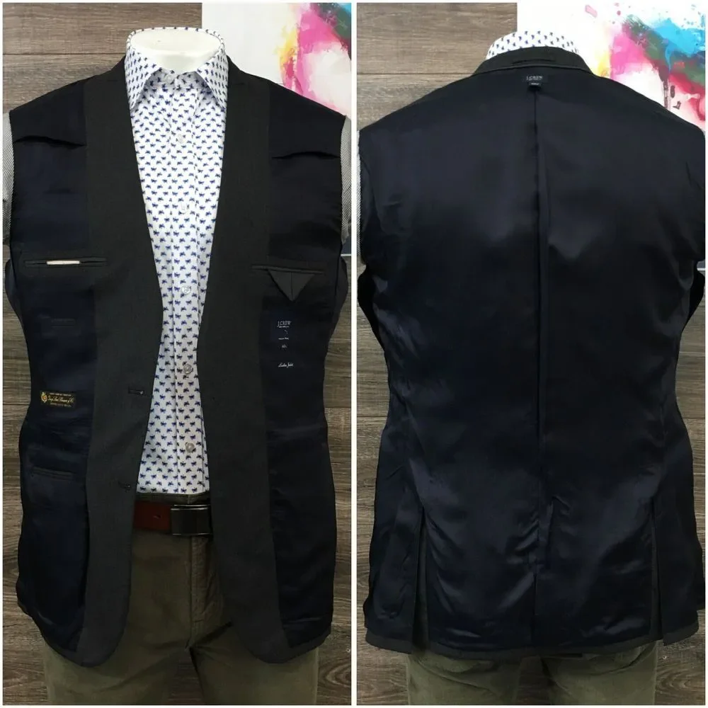 J CREW LUDLOW Mens Blazer Sport Coat Two Button Casual Jacket Size 42L Wool Suit